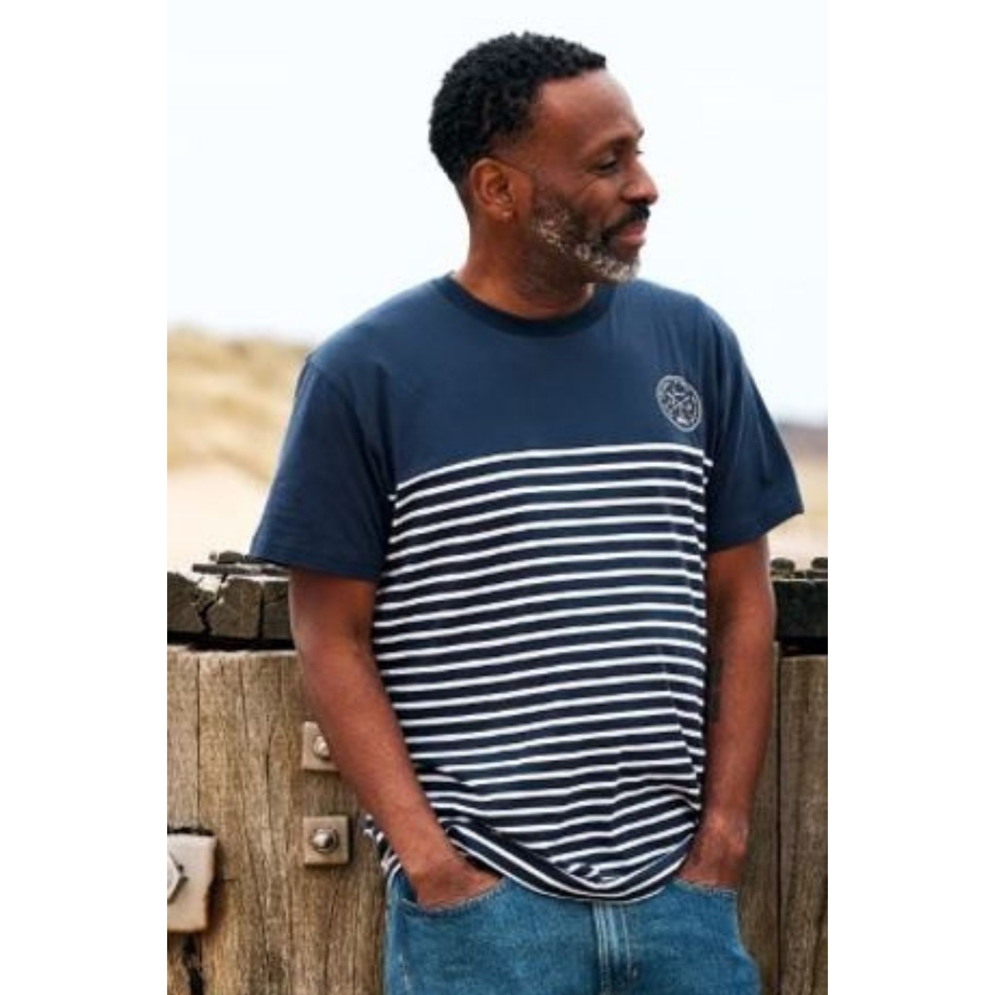 RNLI Stripe Men's T-Shirt Navy | RNLI Shop