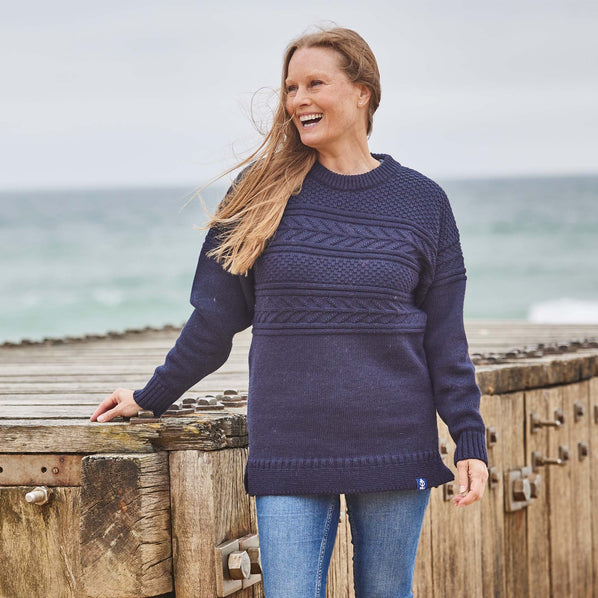 RNLI Unisex Guernsey Jumper, Navy