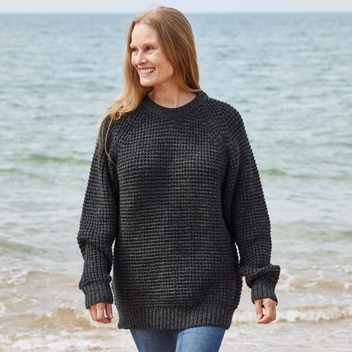 RNLI Unisex Popcorn Jumper Charcoal