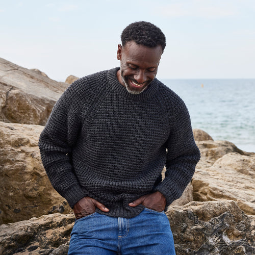 RNLI Unisex Popcorn Jumper Charcoal