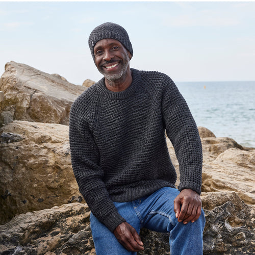 RNLI Unisex Popcorn Jumper Charcoal