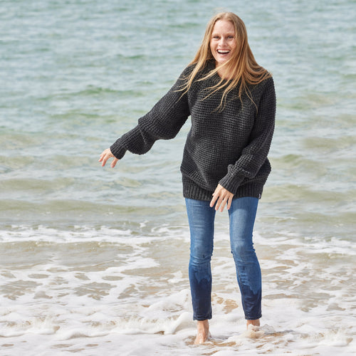 RNLI Unisex Popcorn Jumper Charcoal