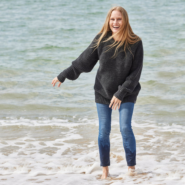 RNLI Unisex Popcorn Jumper Charcoal