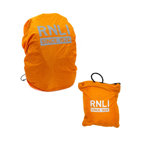 RNLI Waterproof Reflective Backpack Cover, Orange
