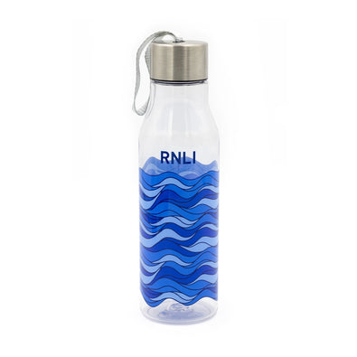 RNLI Wave Print Water Bottle, Blue