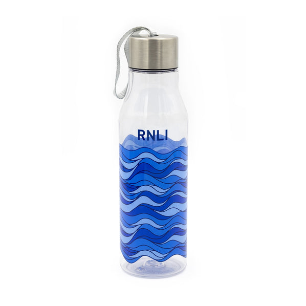 RNLI Wave Print Water Bottle, Blue