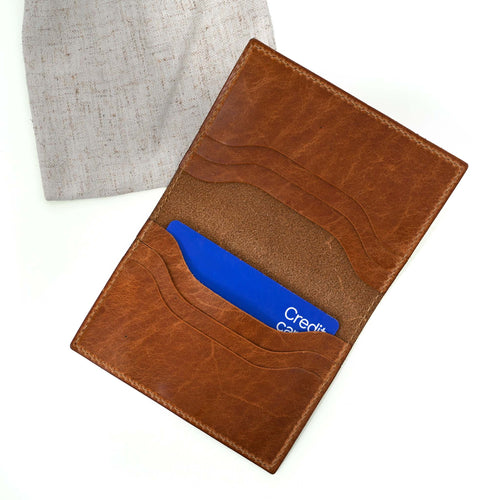 RNLI With Courage Leather Card Holder Brown