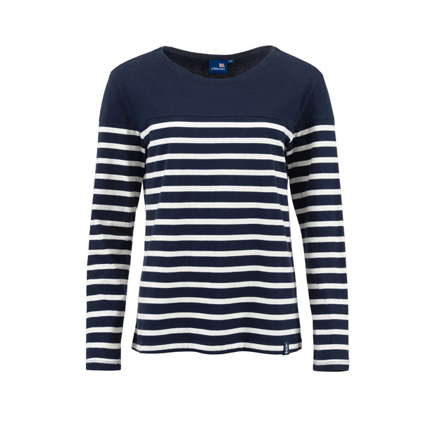 RNLI Women's Stripe Long-Sleeved T-Shirt, Navy