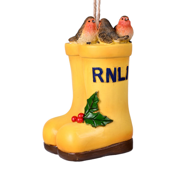 RNLI Yellow Welly Hanging Decoration