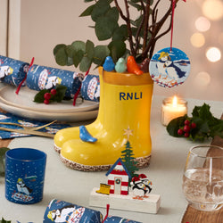RNLI Yellow Welly With Birds Planter, Small