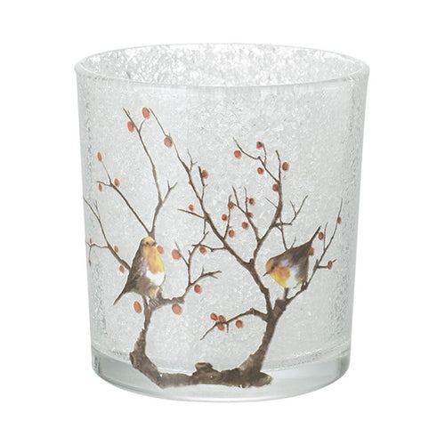 Robin Christmas Candle Holder