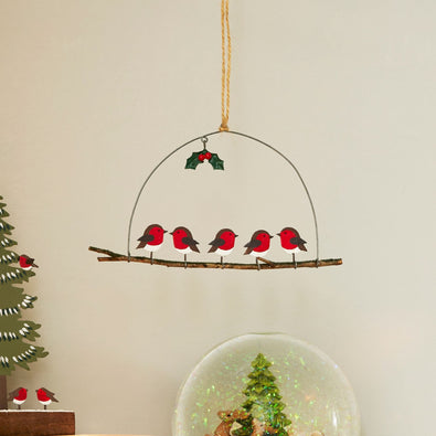 Robins on a Branch Hanging Decoration