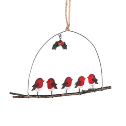 Robins on a Branch Hanging Decoration