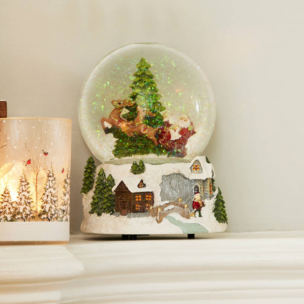 Santa's Sleigh Musical Snow Globe