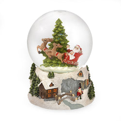 Santa's Sleigh Musical Snow Globe
