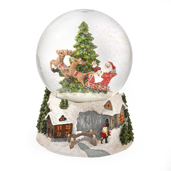 Santa's Sleigh Musical Snow Globe