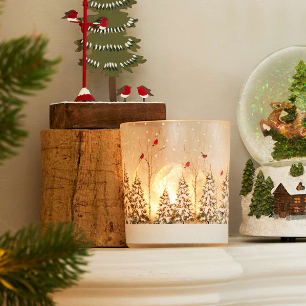 Snow Trees Candle Holder