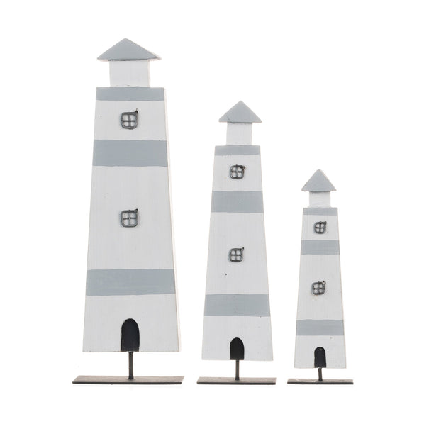 Standing Lighthouse Decorations, Set of 3