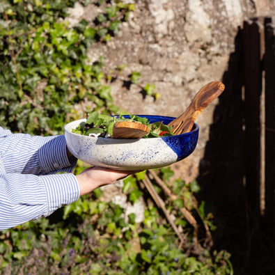 Wave Large Ceramic Salad Bowl