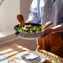 Wave Large Ceramic Salad Bowl
