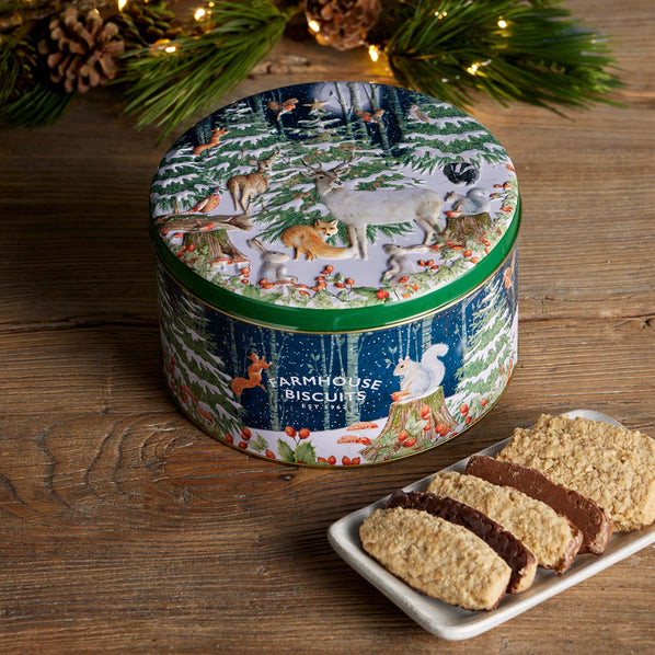 Woodland Scene Tin and Assorted Oat Flips