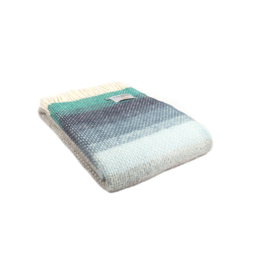 Woven Ombre Seaside Throw, Blue/Grey