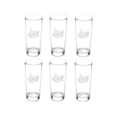 Etched Shannon Glass, Set of 6