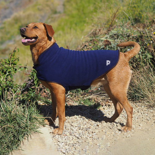 Fleece Dog Coat, Navy