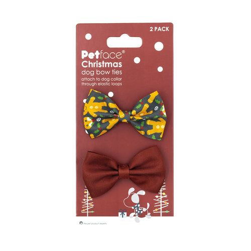 Gingerbread Dog Bow Tie, Pack of 2