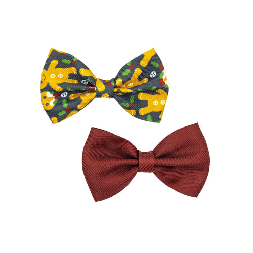 Gingerbread Dog Bow Tie, Pack of 2