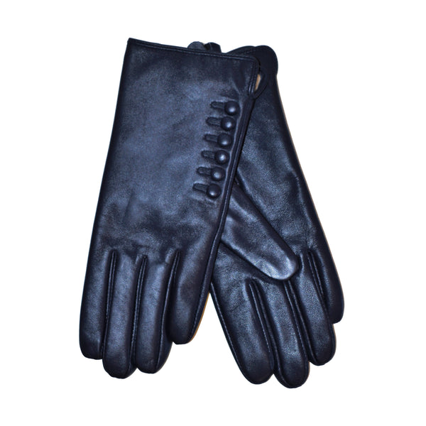 Long navy hot sale leather gloves