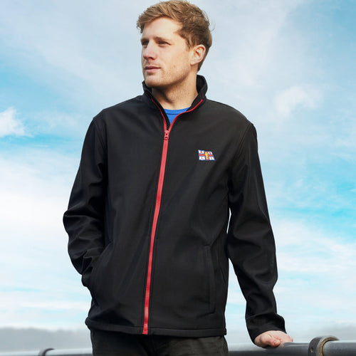 Men's Ablaze Softshell Jacket, Black/Red