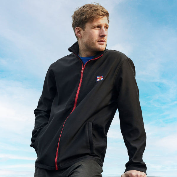 Men's Ablaze Softshell Jacket, Black/Red
