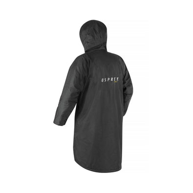 The back of the changing robe features a large Osprey logo across the mid back. The robe features a dipped hem at the back for extra coverage.