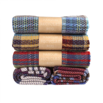 A Recycled Rug with a checked weave.