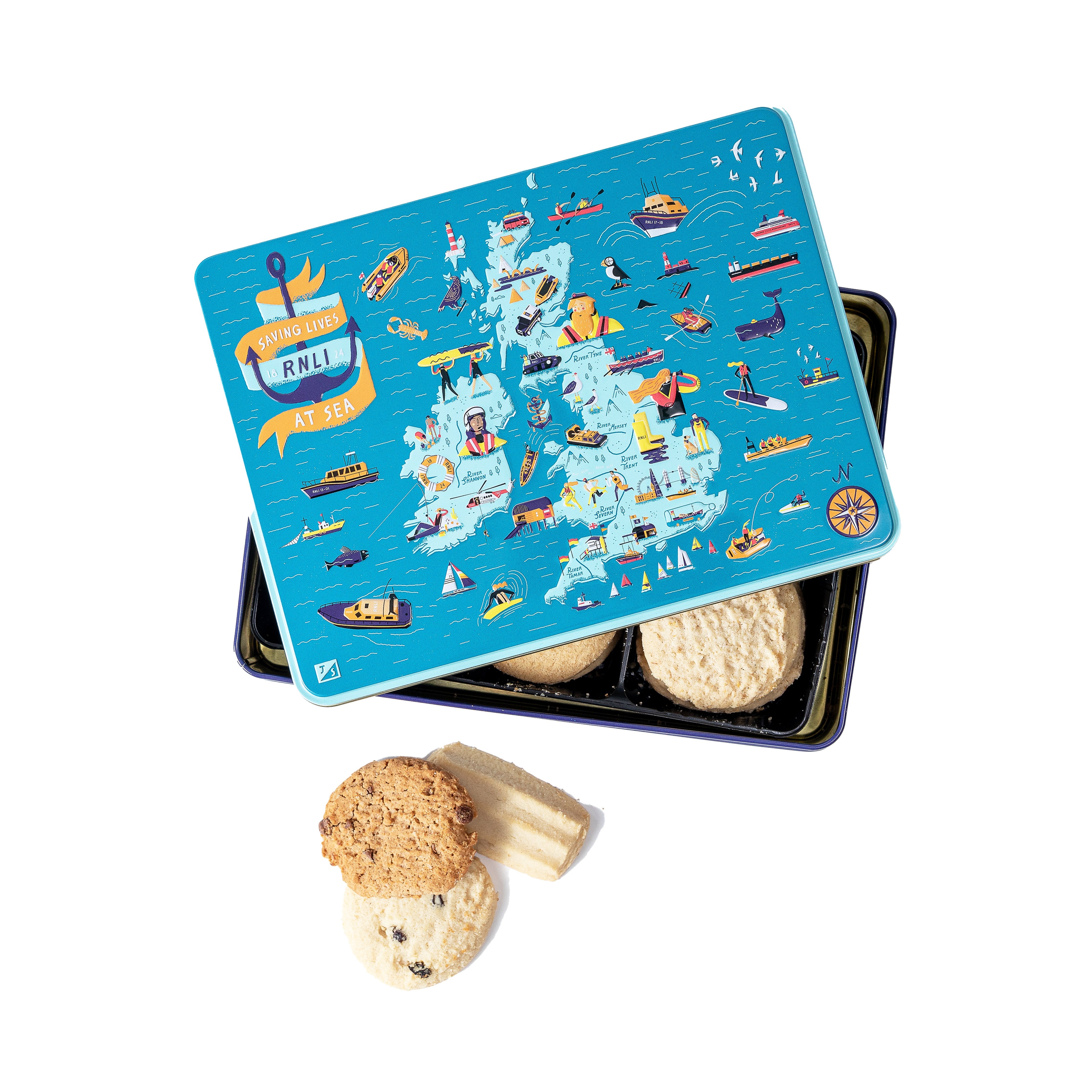 RNLI Icons Map Biscuit Tin