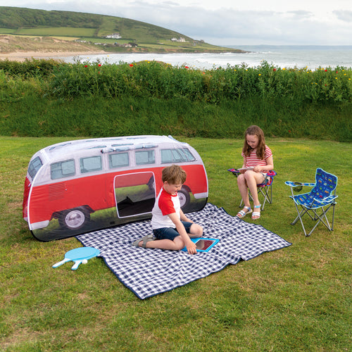 VW Campervan Kids Pop Up Play Tent, Red