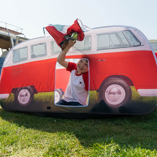 VW Campervan Kids Pop Up Play Tent, Red