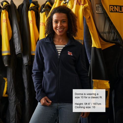 Women's RNLI Full Zip Flag Fleece, Navy