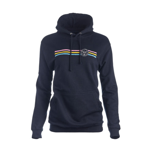 Women's Stripe Logo Hoodie, Navy
